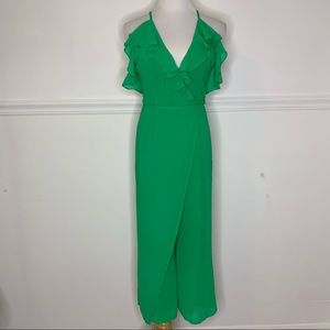 Papaya open back sexy jumpsuit tie back capri
